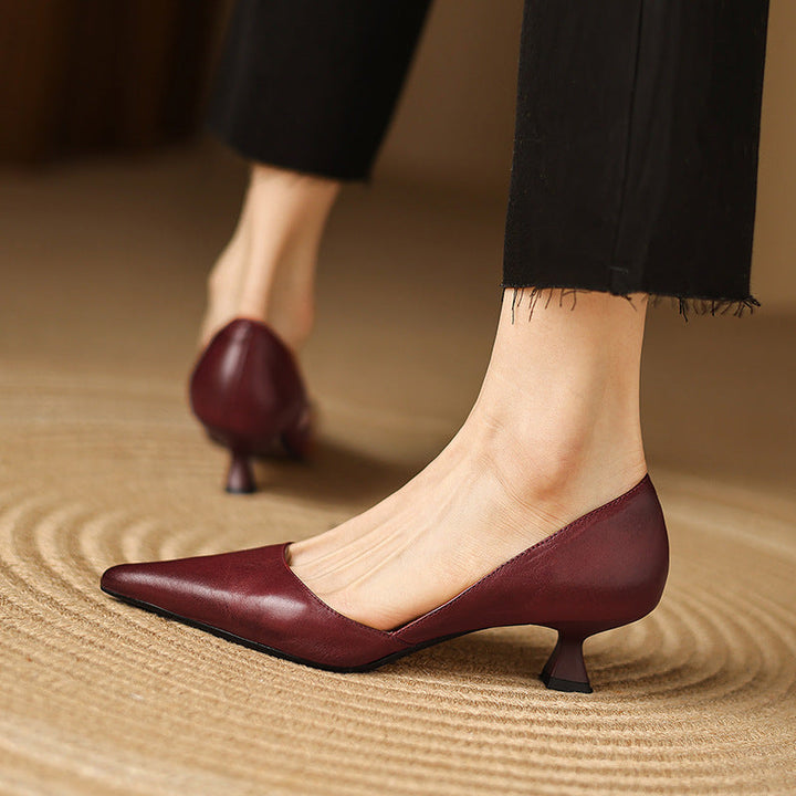 Décolleté kitten heels in pelle Ceyra