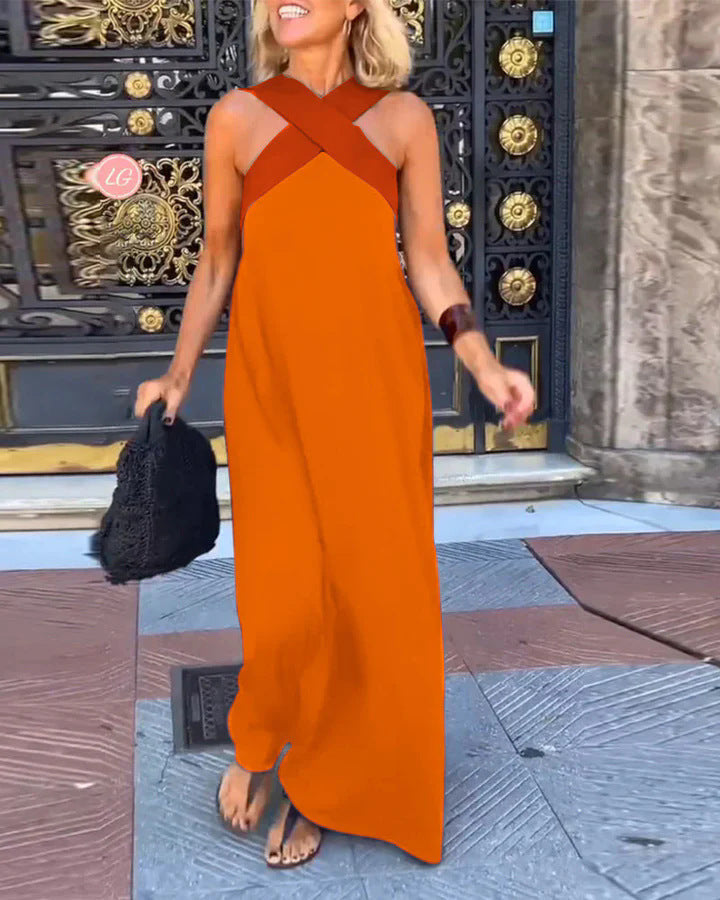 DELPHINE | KLEID MIT ÜBERLAPPENDEM AUSSCHNITT