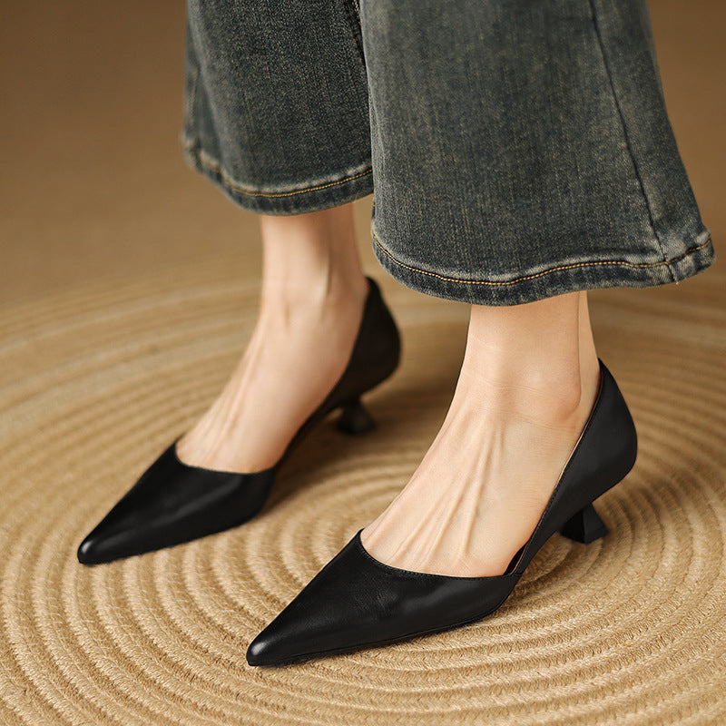 Décolleté kitten heels in pelle Ceyra