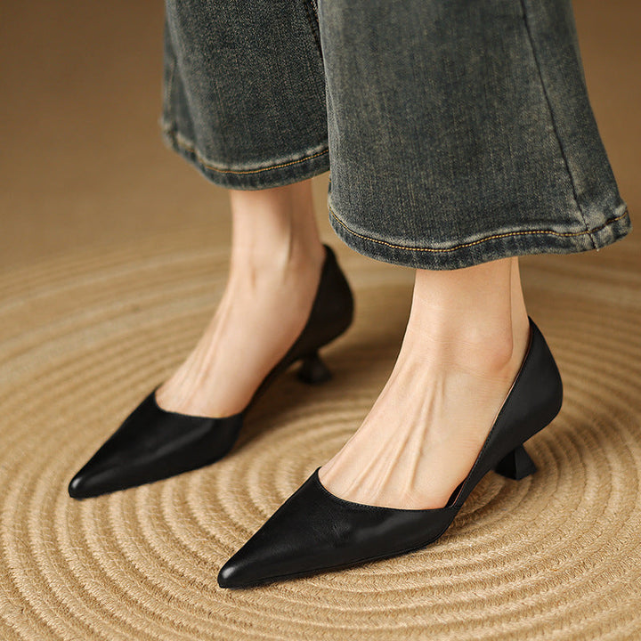 Décolleté kitten heels in pelle Ceyra