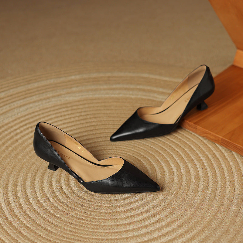 Décolleté kitten heels in pelle Ceyra