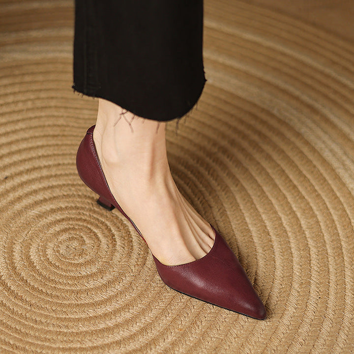 Décolleté kitten heels in pelle Ceyra