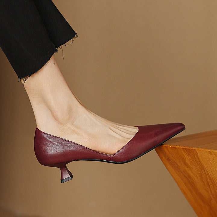 Décolleté kitten heels in pelle Ceyra