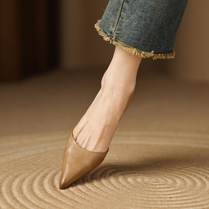 Décolleté kitten heels in pelle Ceyra