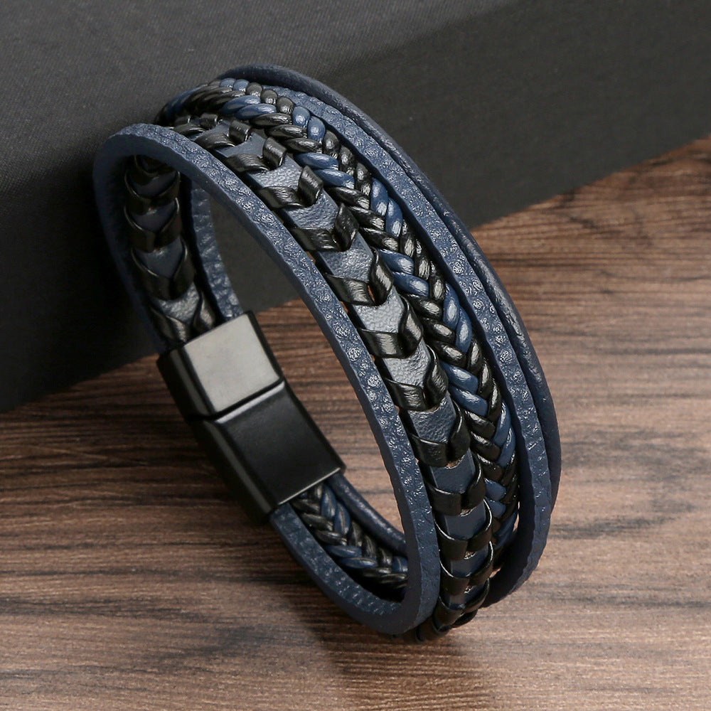 Ragnar Vol. I Bracciale vichingo in pelle intrecciata