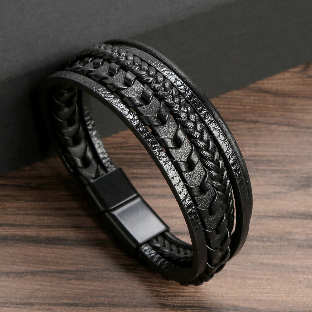 Ragnar Vol. I Bracciale vichingo in pelle intrecciata