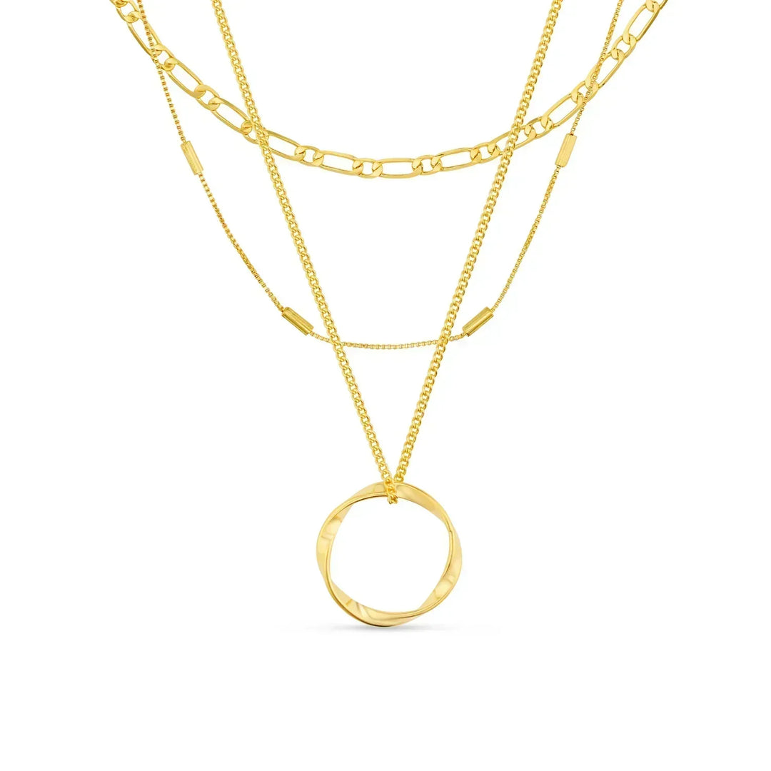 Collier aperto a tre fili in oro