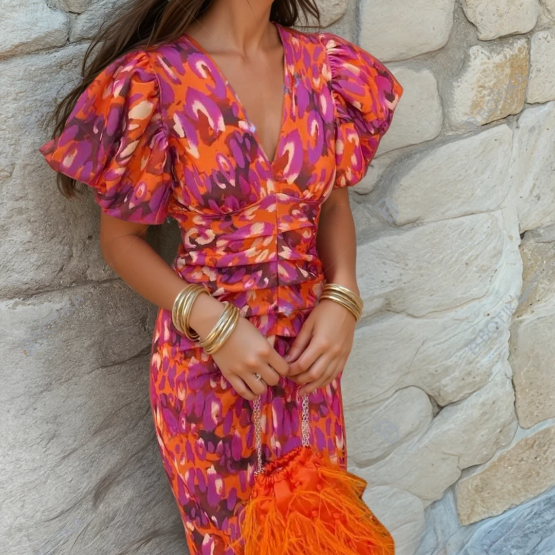 CAROLE | ROBE DE FIESTA VIBRANTE AUX DÉTAILS IMPOSANTS