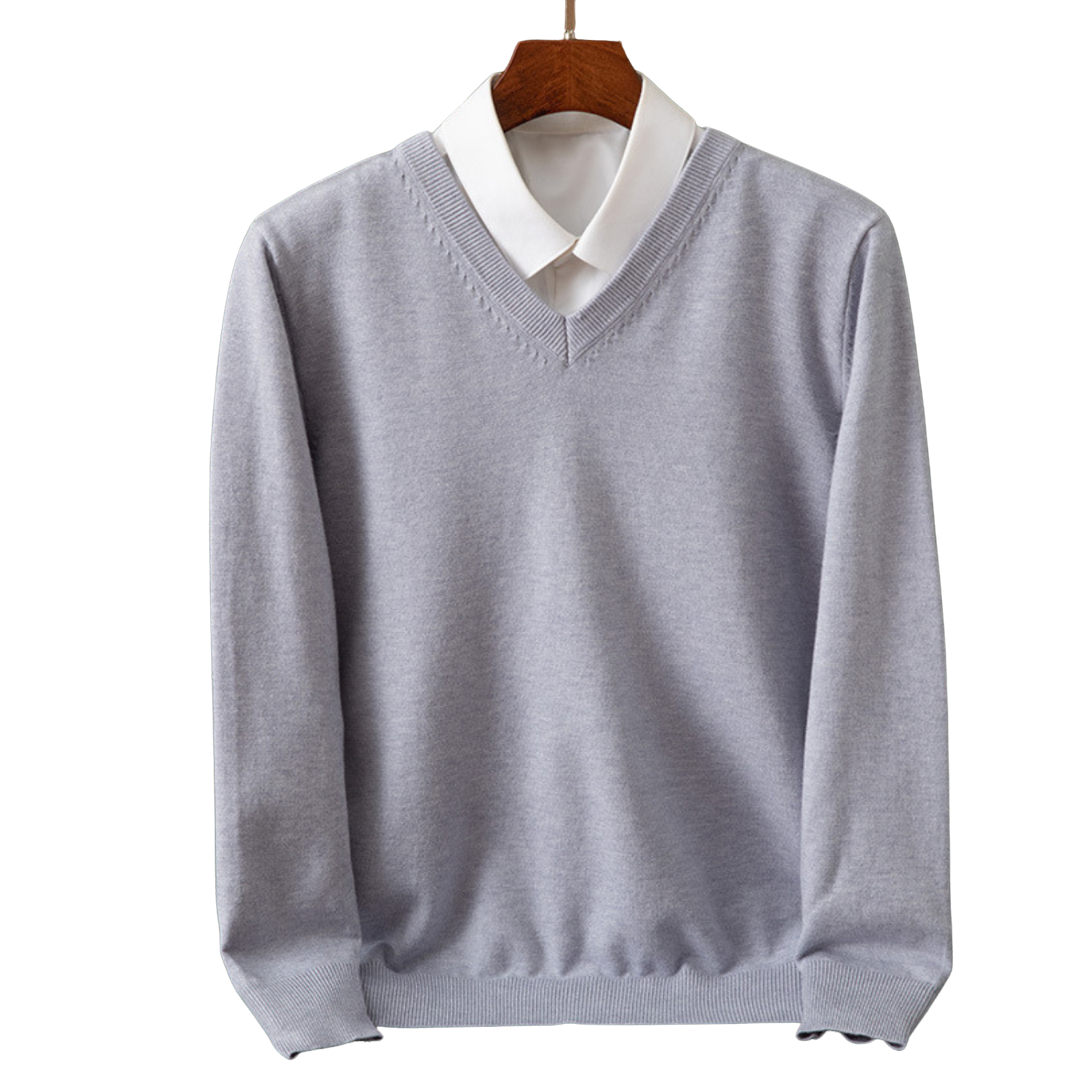 Elegante maglione in cashmere con scollo a V