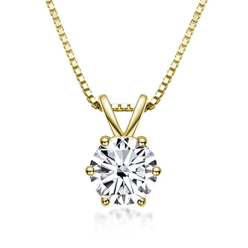 Elegante collana a solitario con moissanite