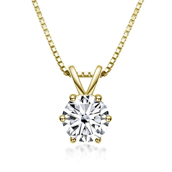 Elegante collana a solitario con moissanite