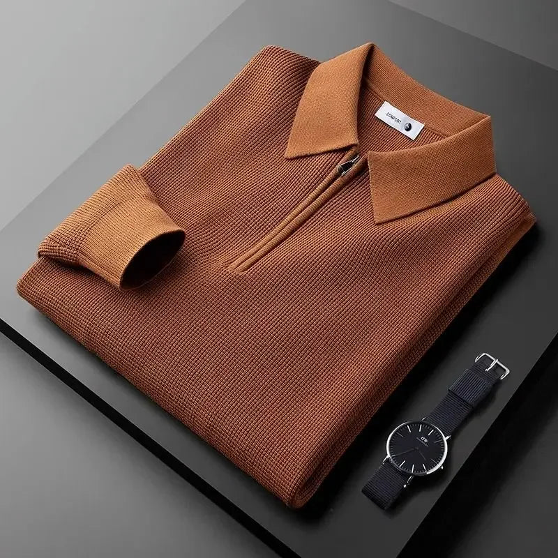 Elegante pullover con zip da uomo