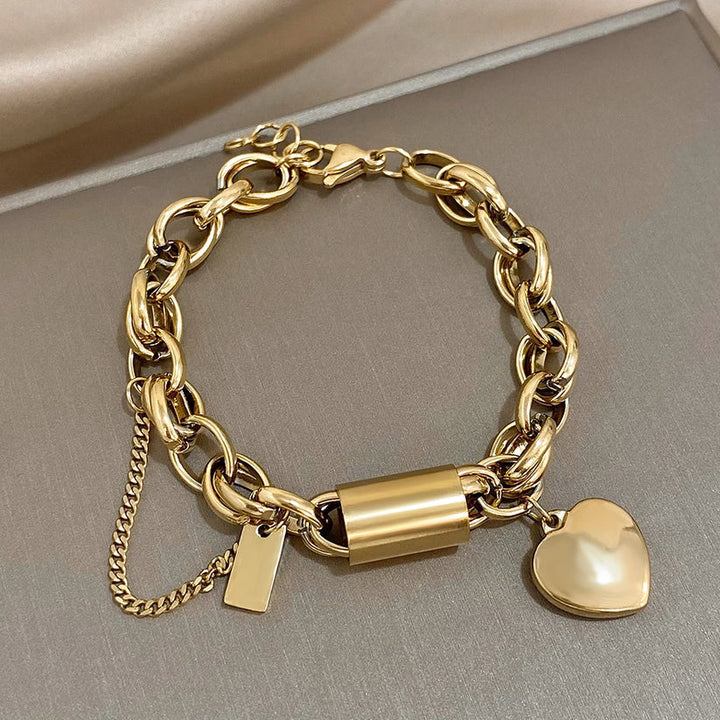 Dickes Herz-Armband aus Gold