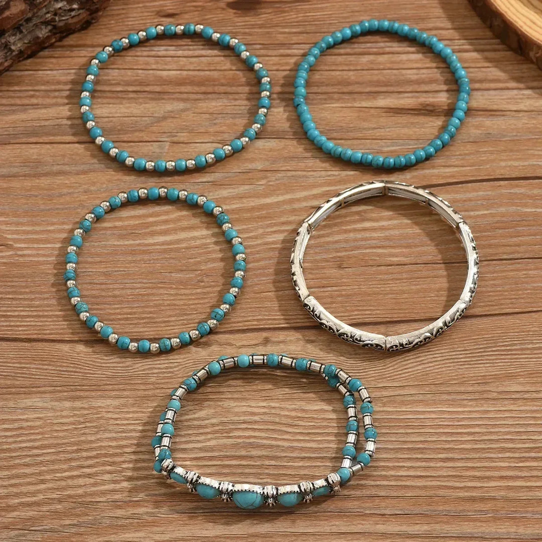 Mirella™ - Collezione di braccialetti boho con perle turchesi