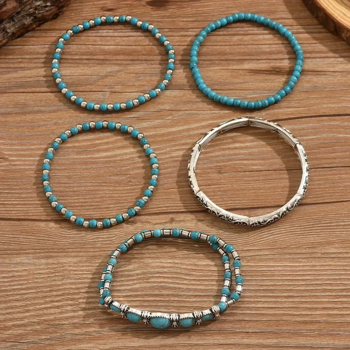 Mirella™ - Collezione di braccialetti boho con perle turchesi