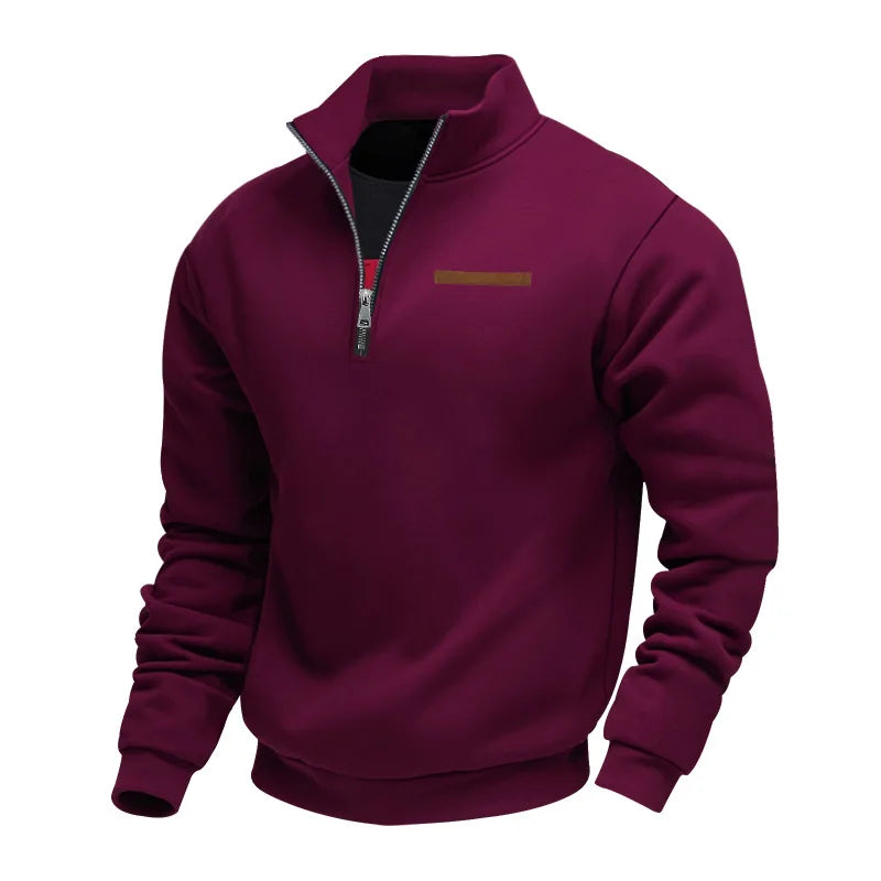 Pull zippé en polaire décontracté