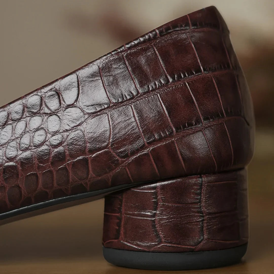 Ballerines Opium en cuir de crocodile