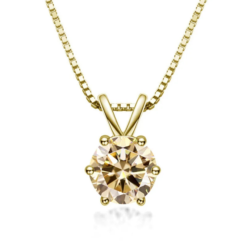 Elegante collana a solitario con moissanite