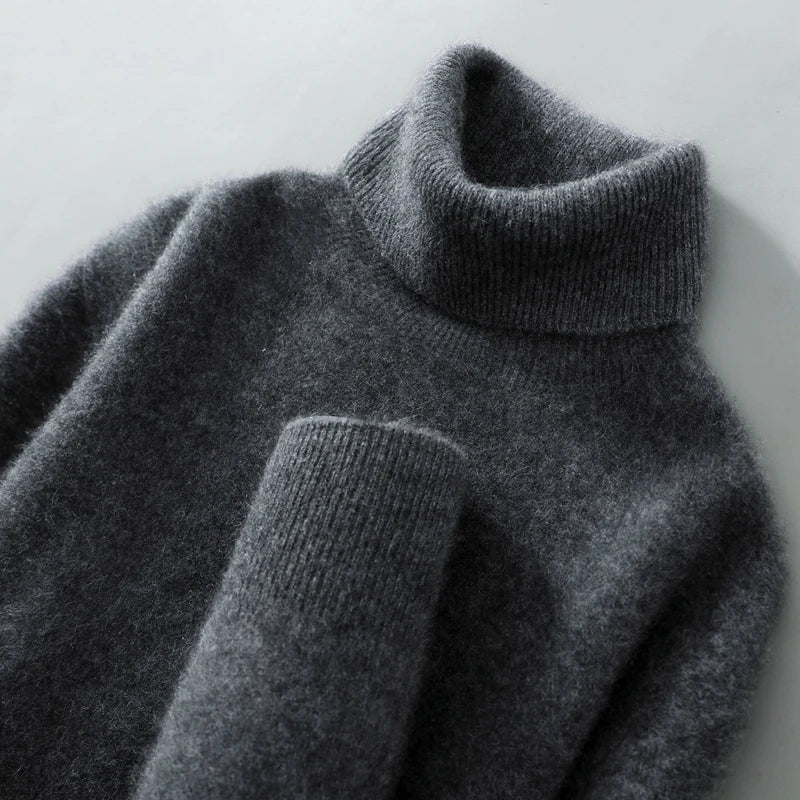 Elegante maglione a collo alto in lana