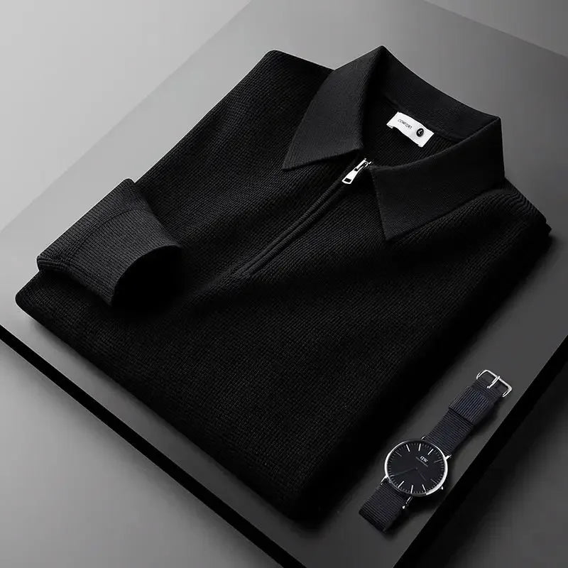 Elegante pullover con zip da uomo