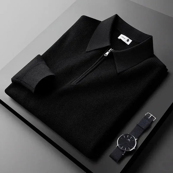 Elegante pullover con zip da uomo