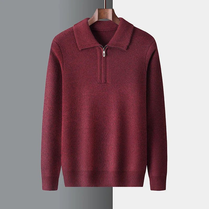 Pull chic en cachemire avec fermeture éclair