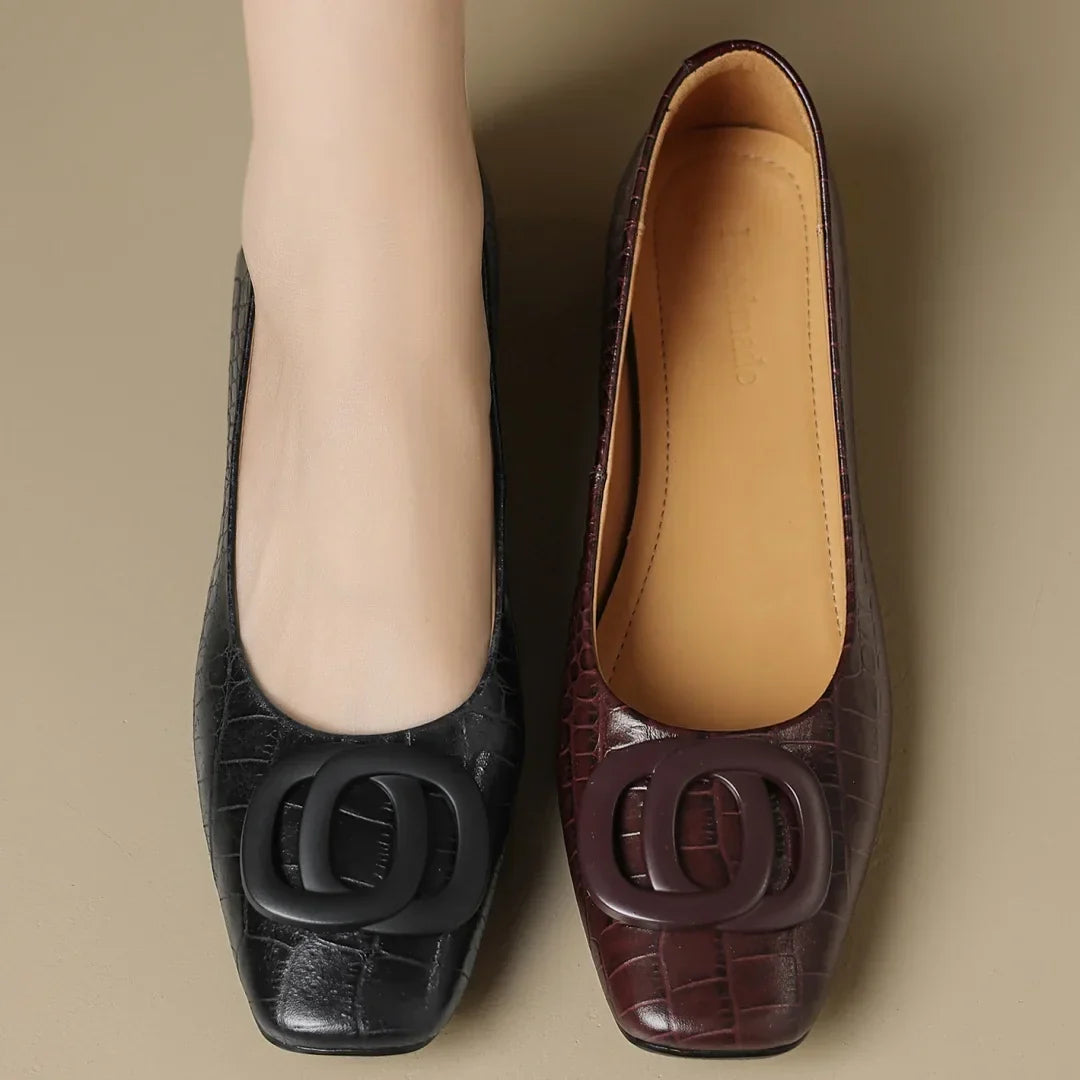 Ballerines Opium en cuir de crocodile