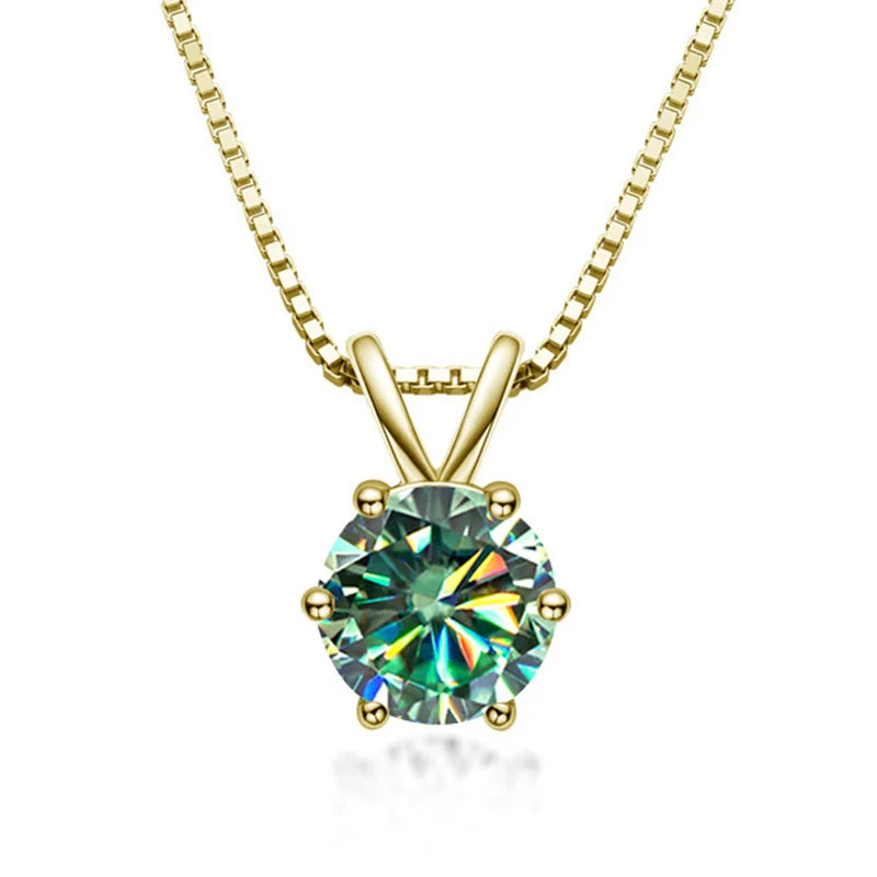 Elegante collana a solitario con moissanite