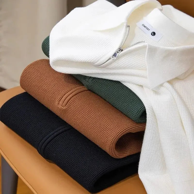 Elegante pullover con zip da uomo