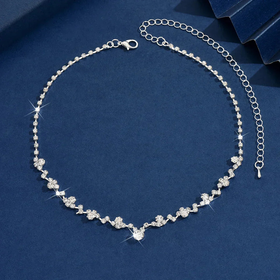 Elegante collier da sposa con diamanti