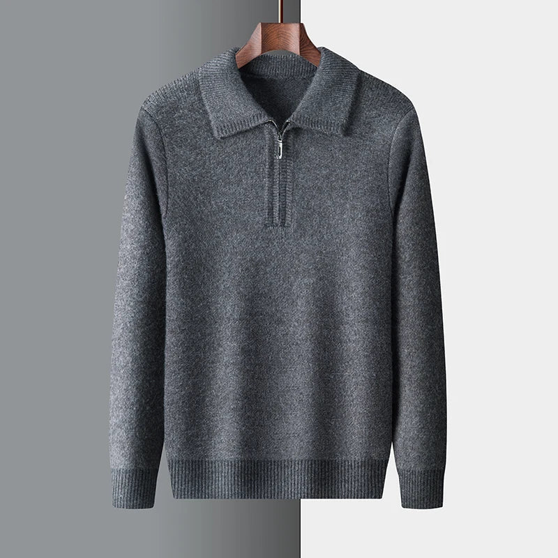Pull chic en cachemire avec fermeture éclair