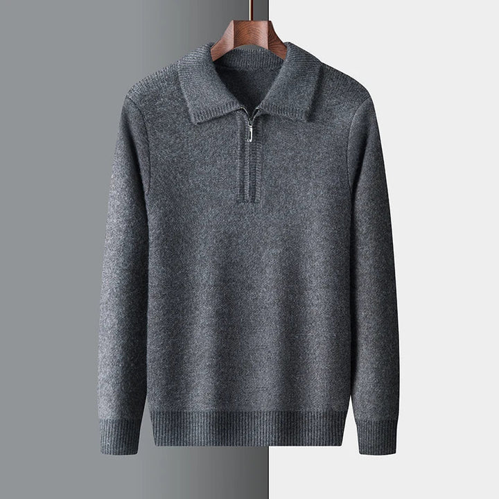 Pull chic en cachemire avec fermeture éclair