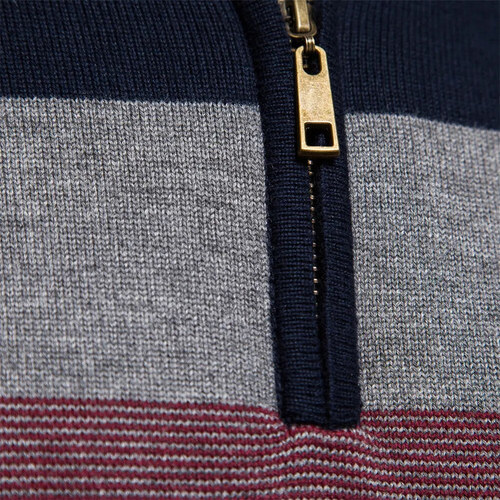 Pull-over élégant en coton avec fermeture éclair