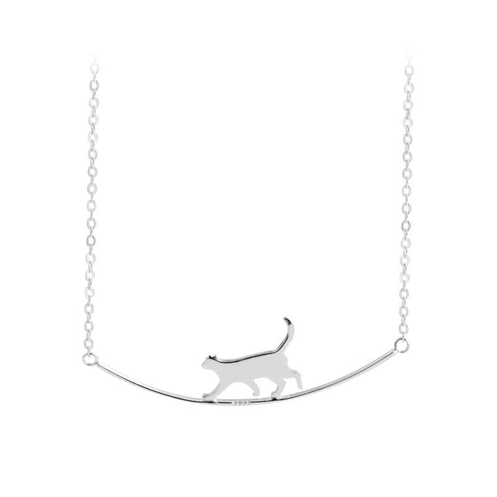 Gatto che si arrampica – Collana in argento