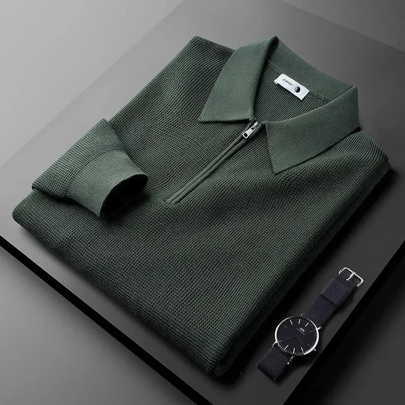 Elegante pullover con zip da uomo