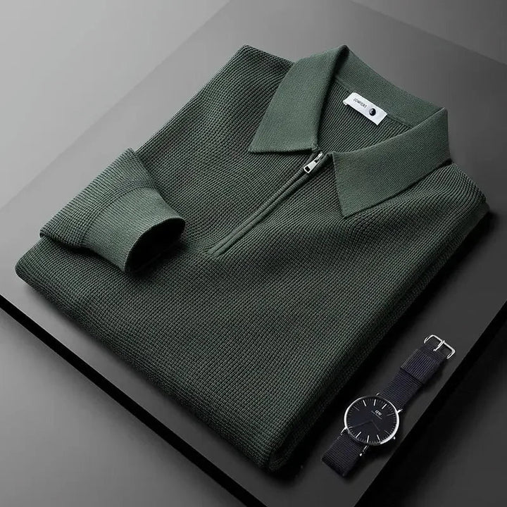 Elegante pullover con zip da uomo