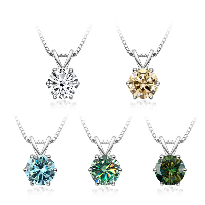 Elegante collana a solitario con moissanite