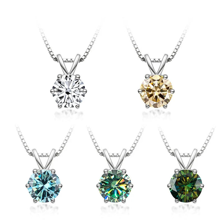 Elegante collana a solitario con moissanite