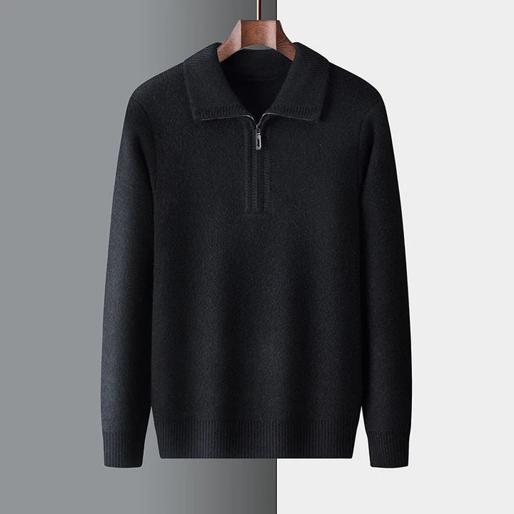 Pull chic en cachemire avec fermeture éclair