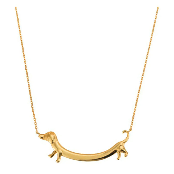 Collier avec teckel doré
