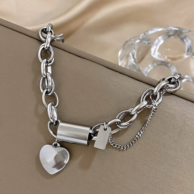 Dickes Herz-Armband aus Gold