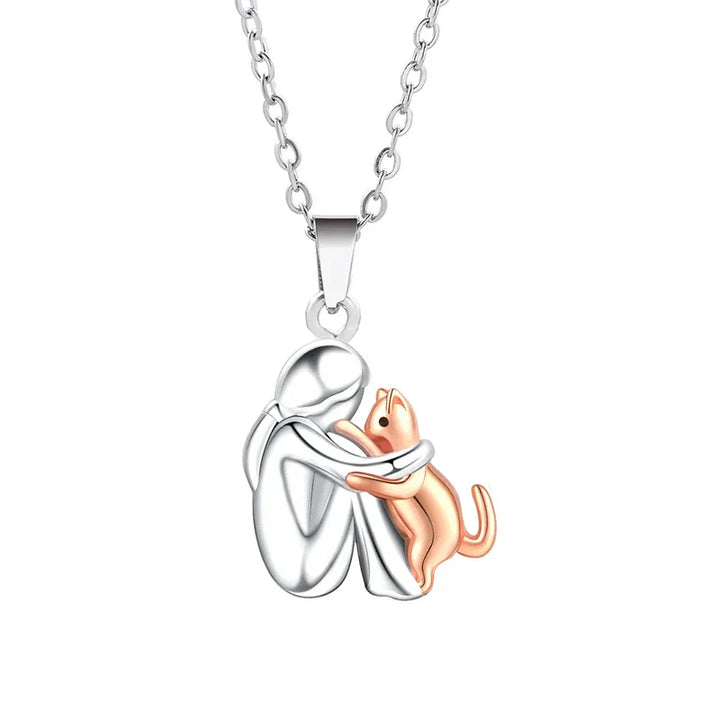 Collier avec pendentif câlin de chat