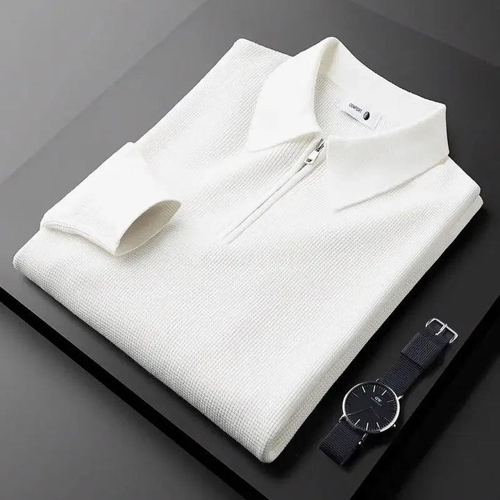 Elegante pullover con zip da uomo