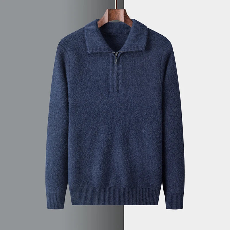 Pull chic en cachemire avec fermeture éclair