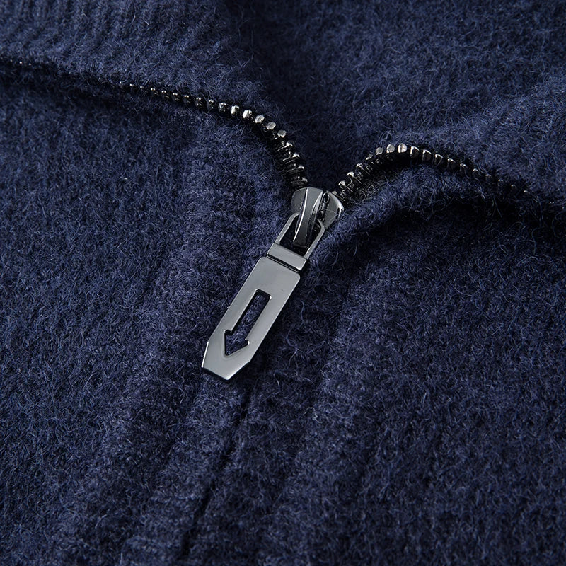 Pull chic en cachemire avec fermeture éclair