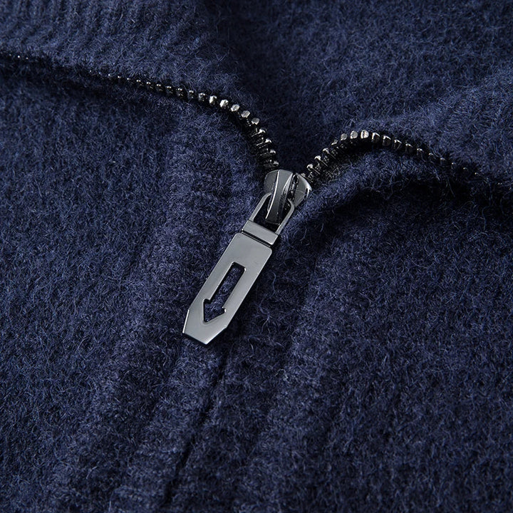 Pull chic en cachemire avec fermeture éclair