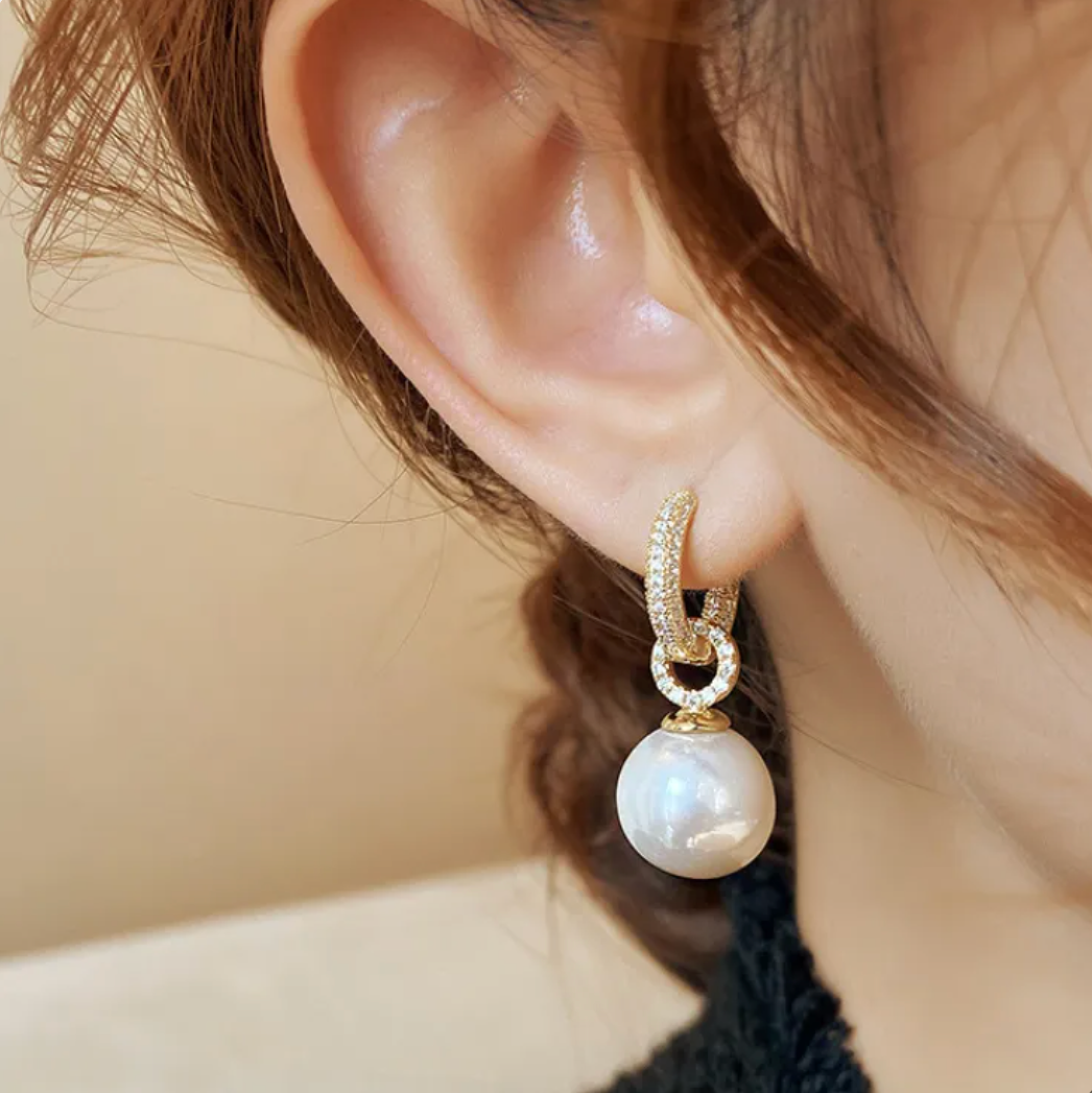 Boucles d'oreilles en perles étincelantes