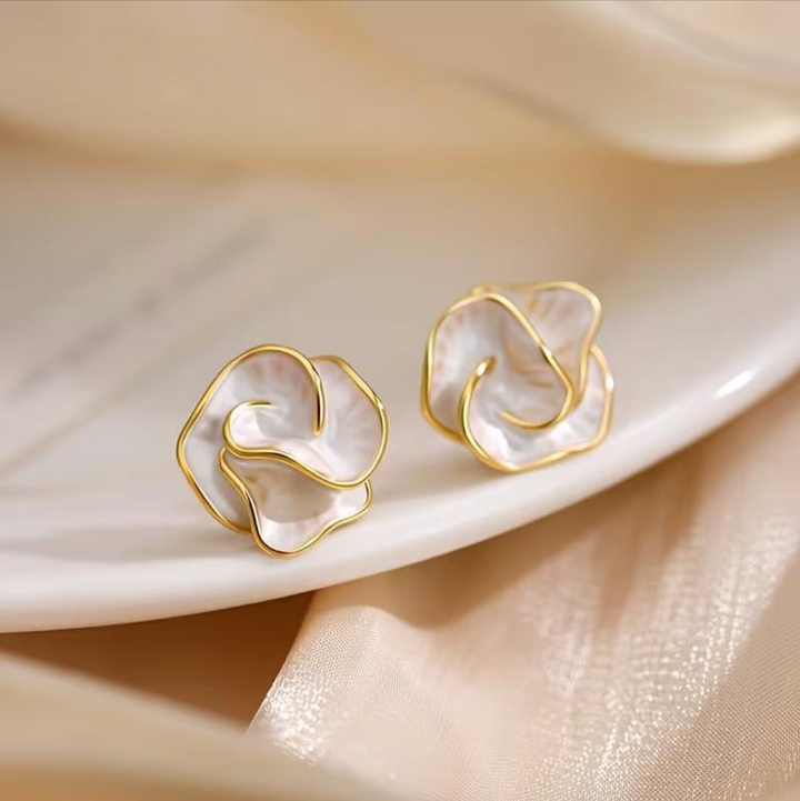 Boucles d'oreilles fleurs en perles