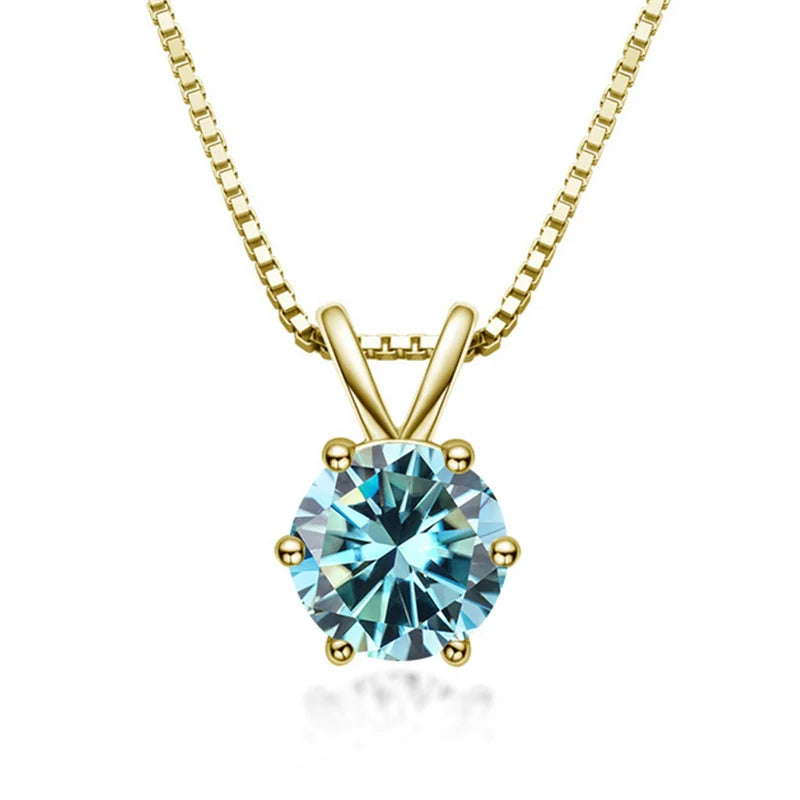 Elegante collana a solitario con moissanite