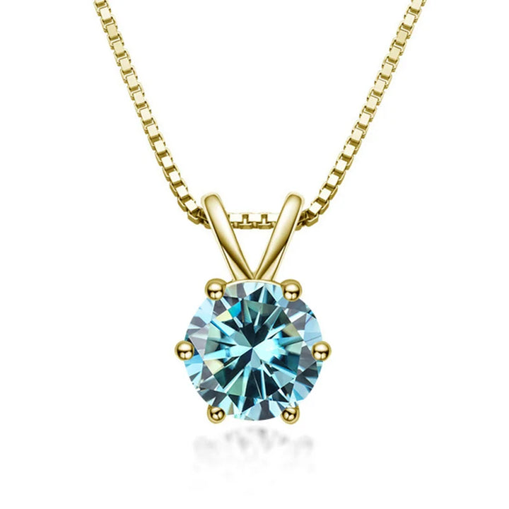Elegante collana a solitario con moissanite